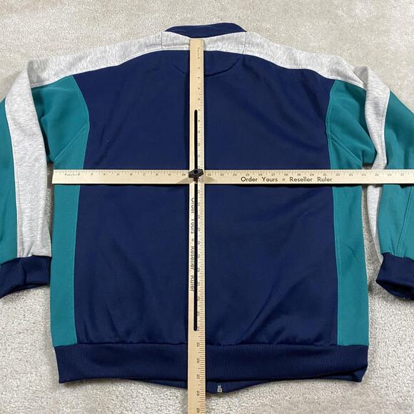 MacGregor Jacket Mens L Navy Track Full Zip Colorblock Athletic Retro Soft - Picture 5 of 8